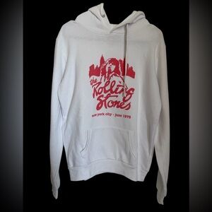 The Rolling Stones White Hoodie with Red Logo